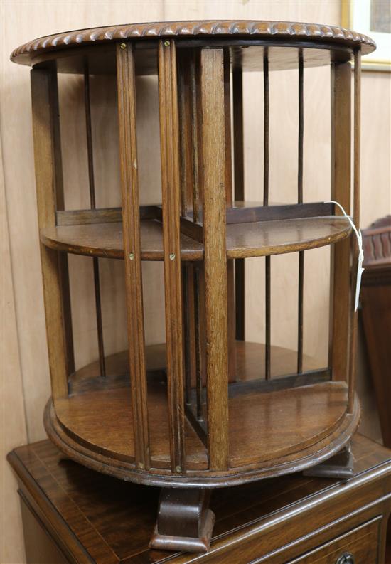 A 1920s mahogany revolving bookcase W.45cm